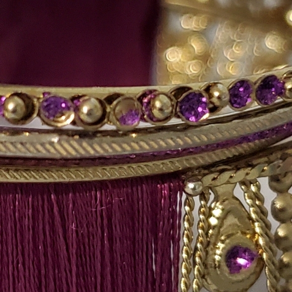 Set of 5 Purple and Gold Bangle Bracelets New Without Tags - Picture 8 of 8